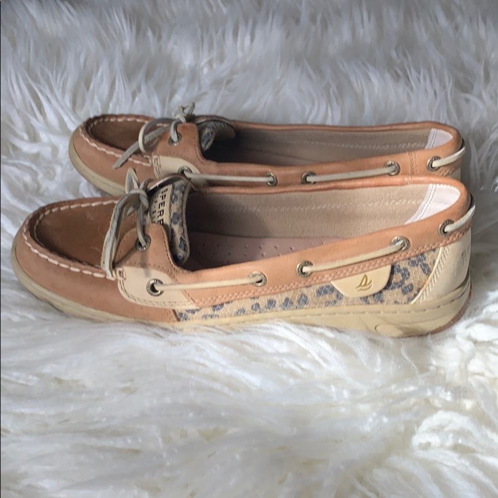 Sperry Leopard sequined boat shoes